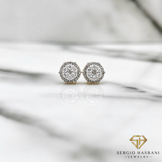 10K HEXO Diamond Earrings