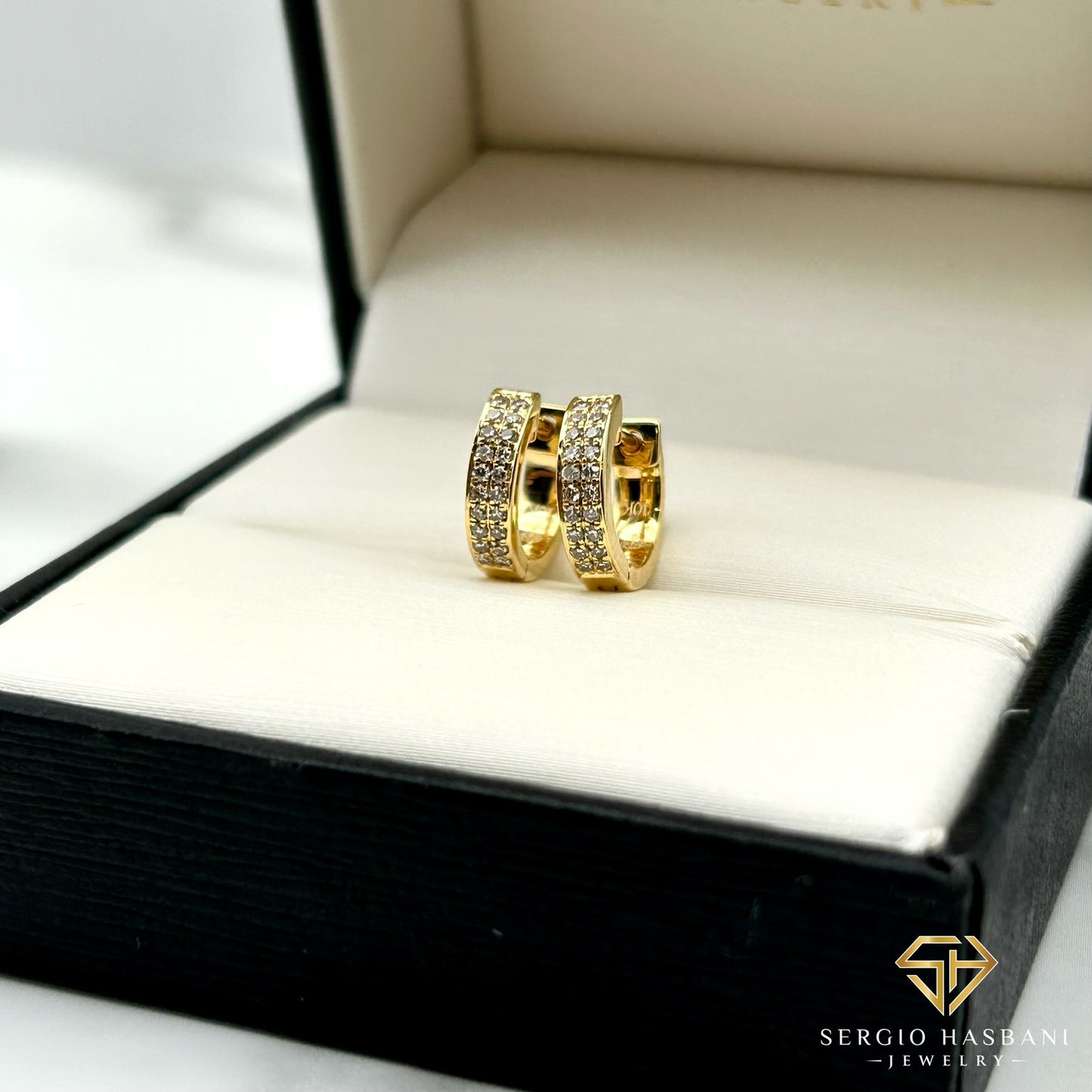 10K HUGGIES Diamond Earrings
