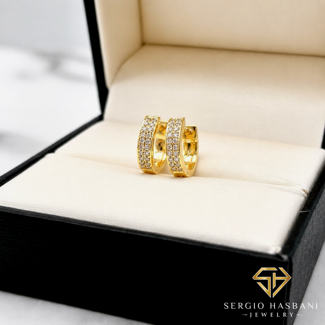 10K HUGGIES Diamond Earrings