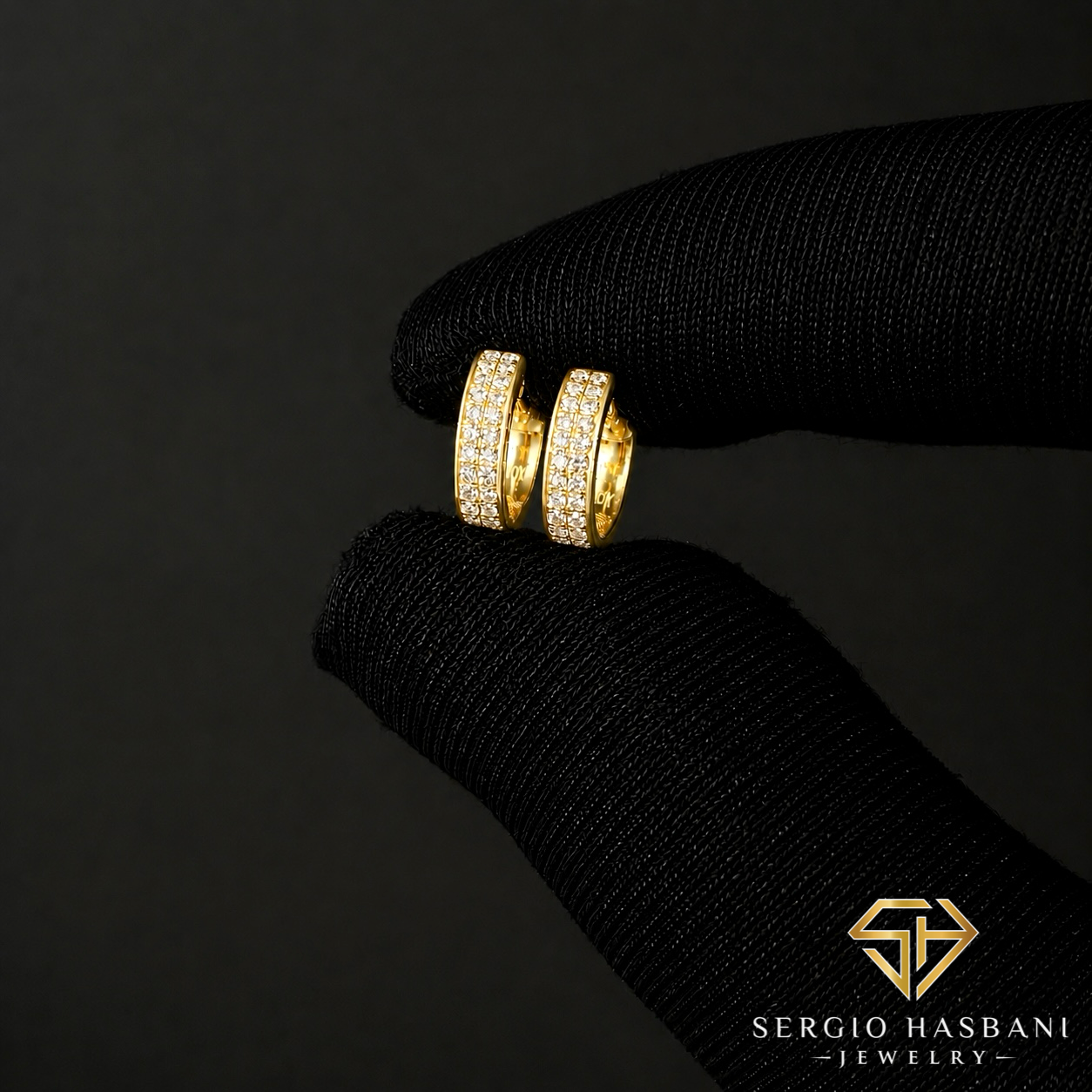 10K HUGGIES Diamond Earrings