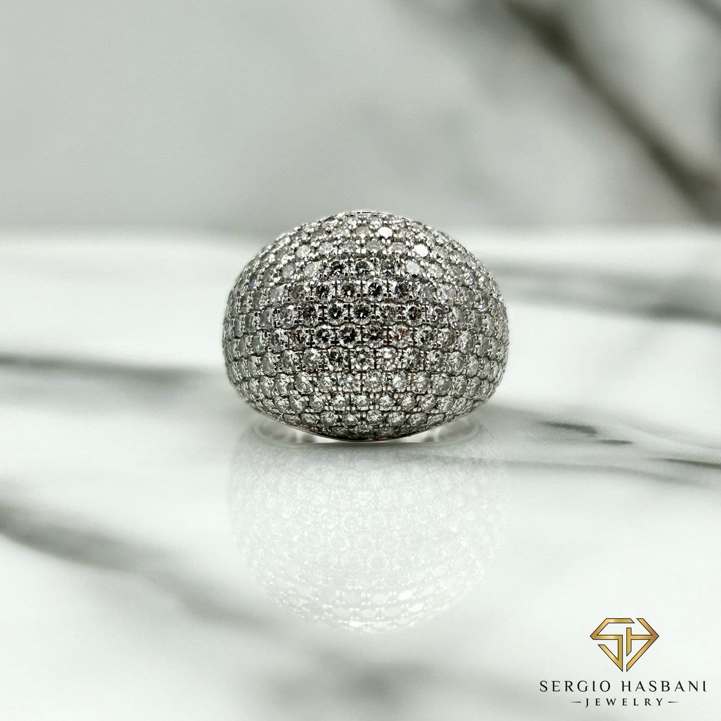 10K ICEBALL Diamond Ring