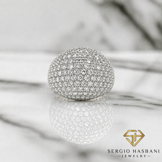 10K ICEBALL VVS Lab Diamond Ring