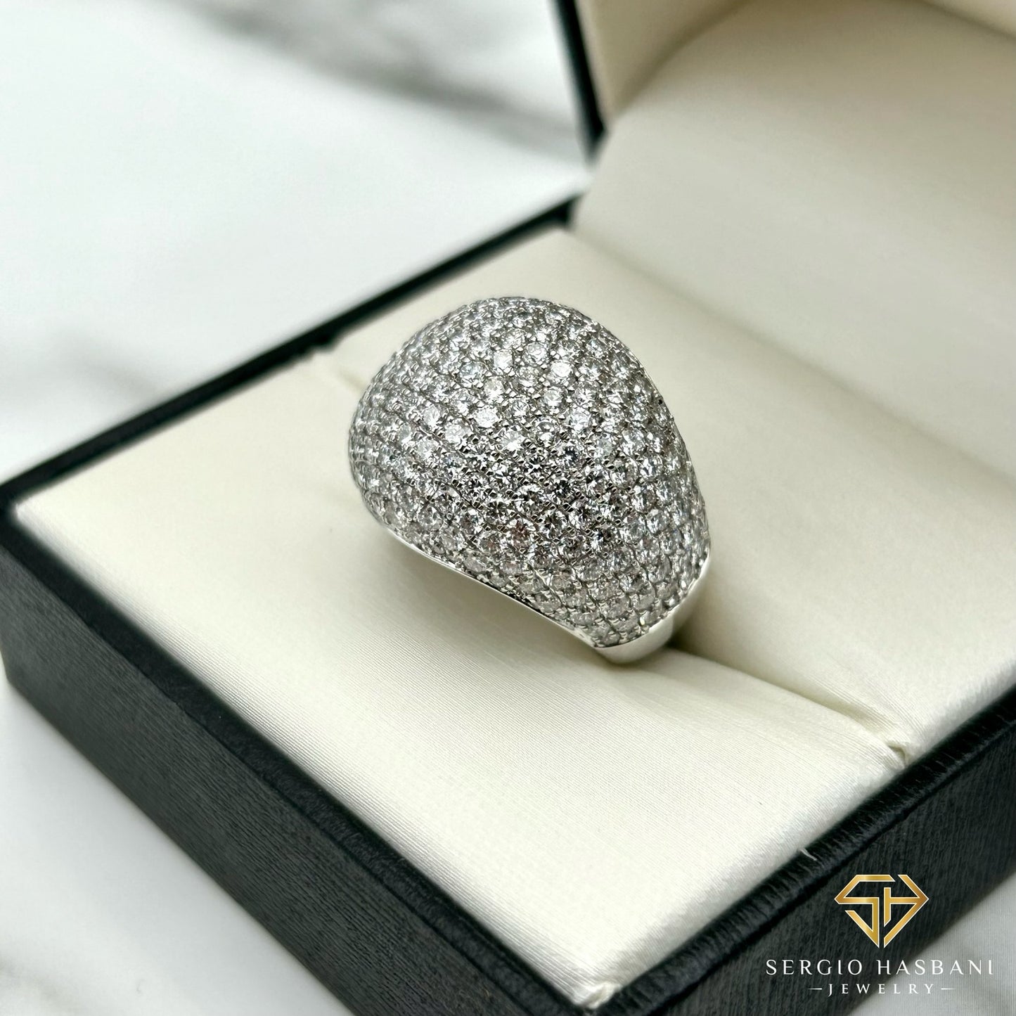 10K ICEBALL Diamond Ring