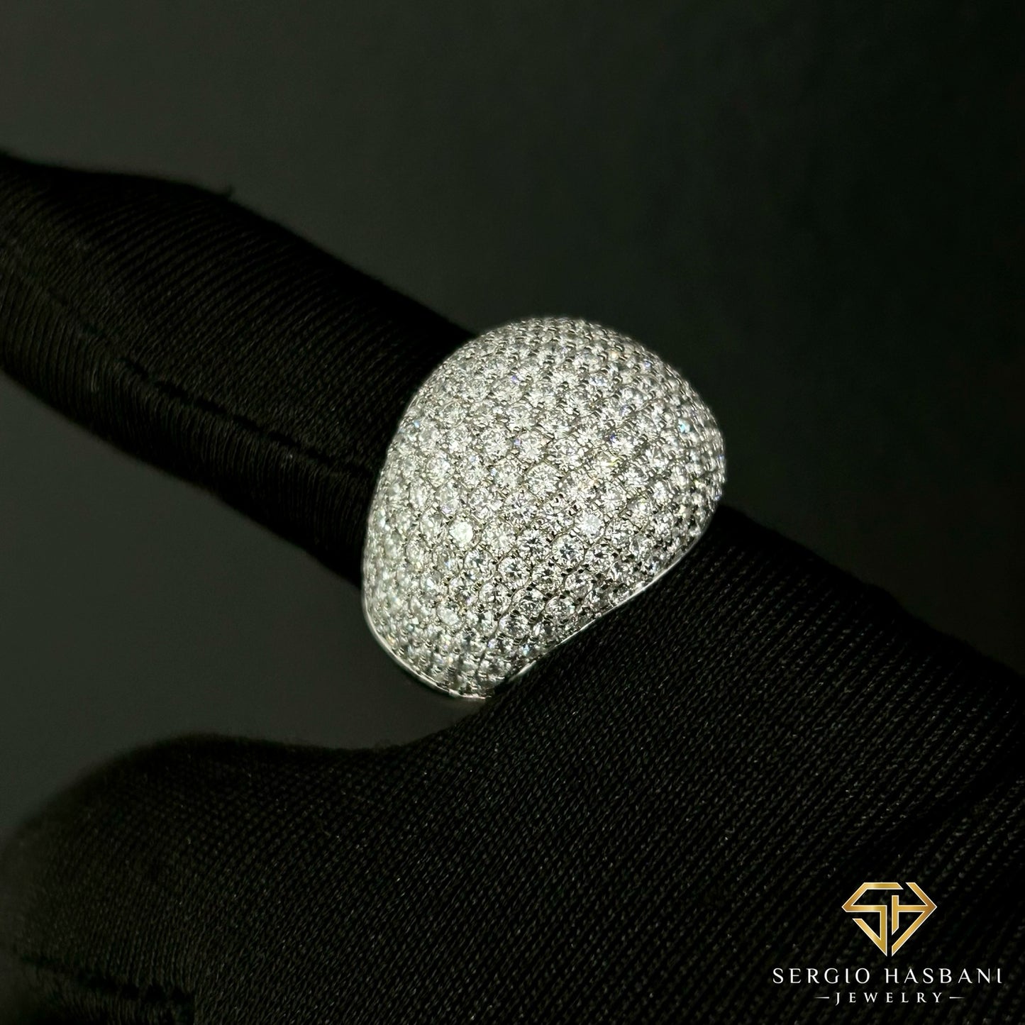 10K ICEBALL Diamond Ring