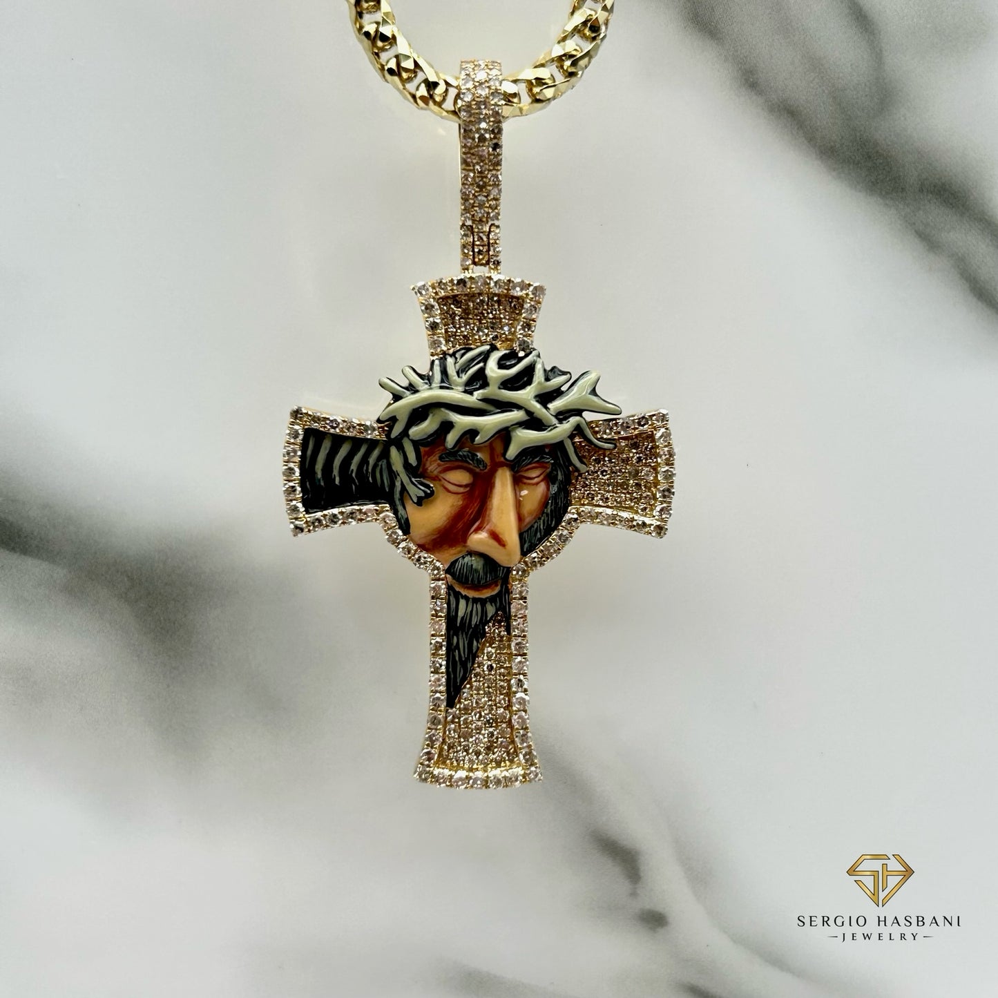 10K JEEZUS Diamond Pendant