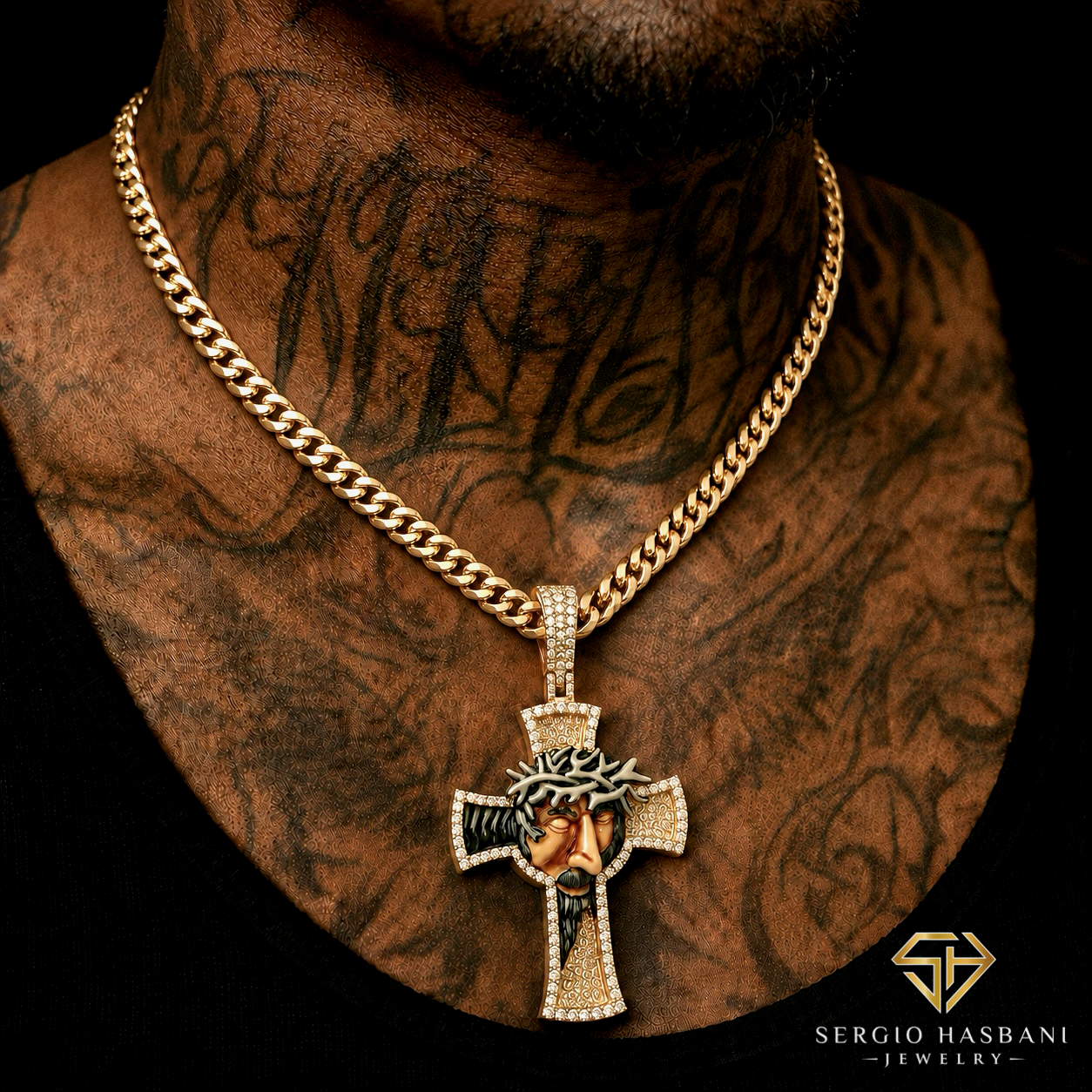 10K JEEZUS Diamond Pendant