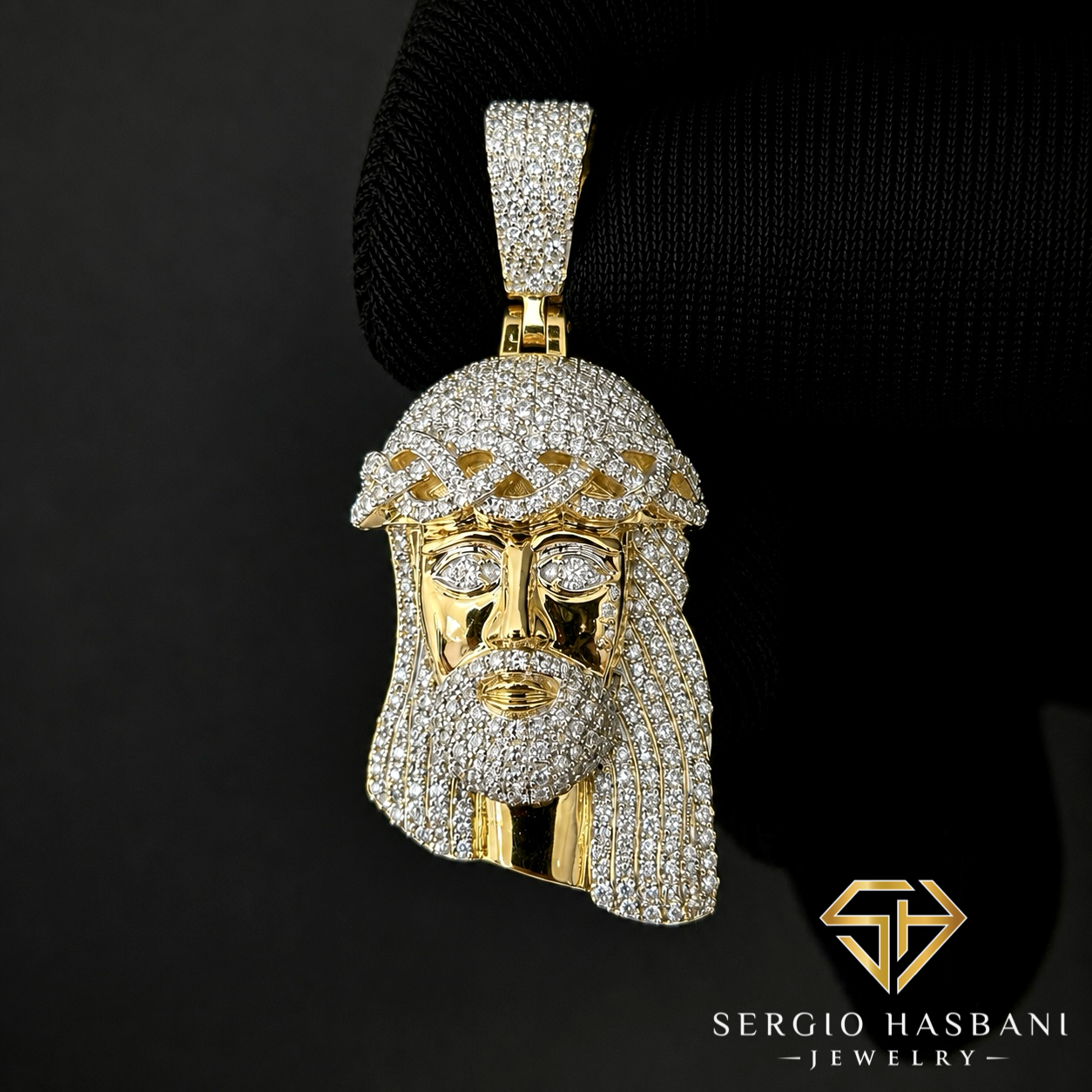 10K JESUS4 Diamond Pendant
