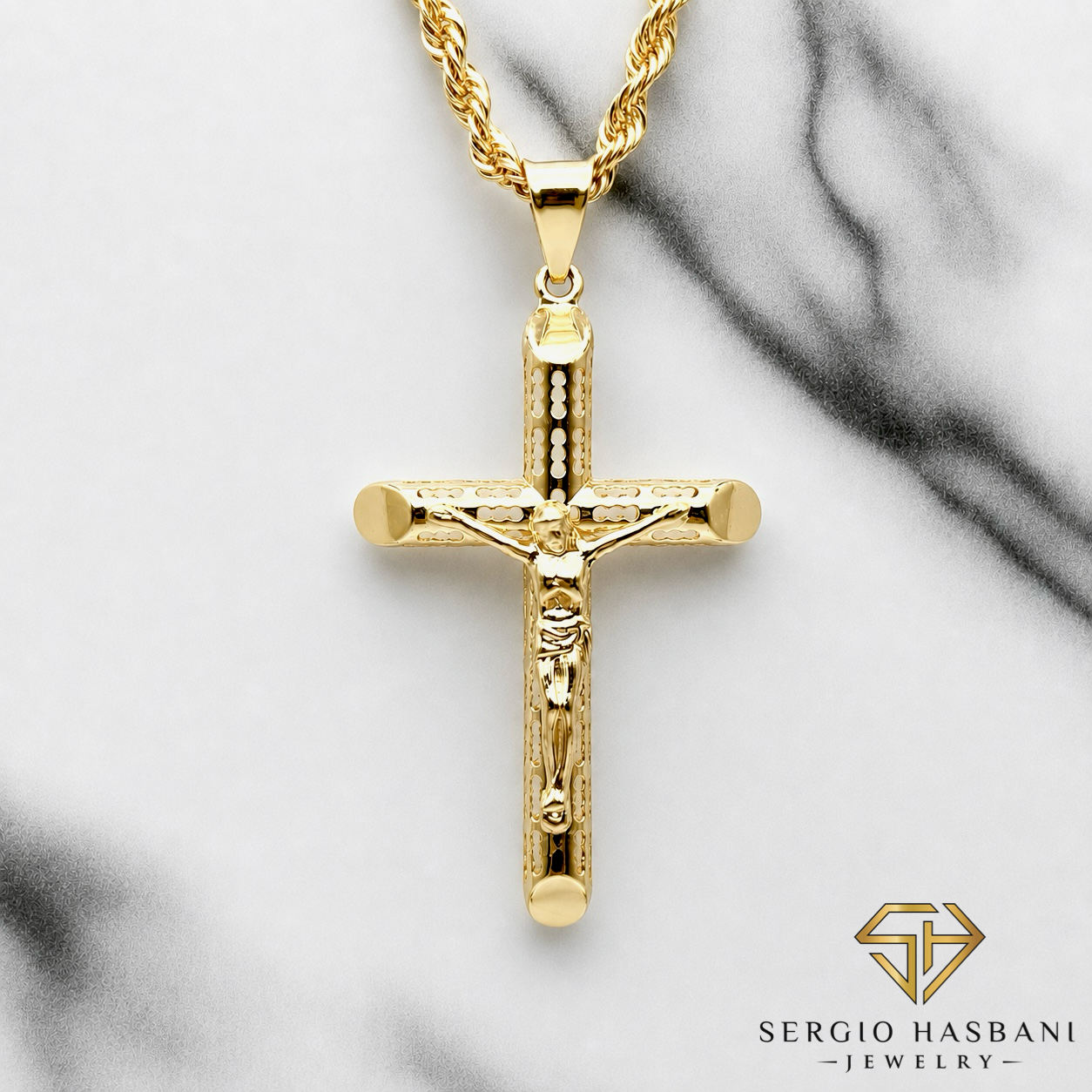 10K JESUS CROSS Pendant