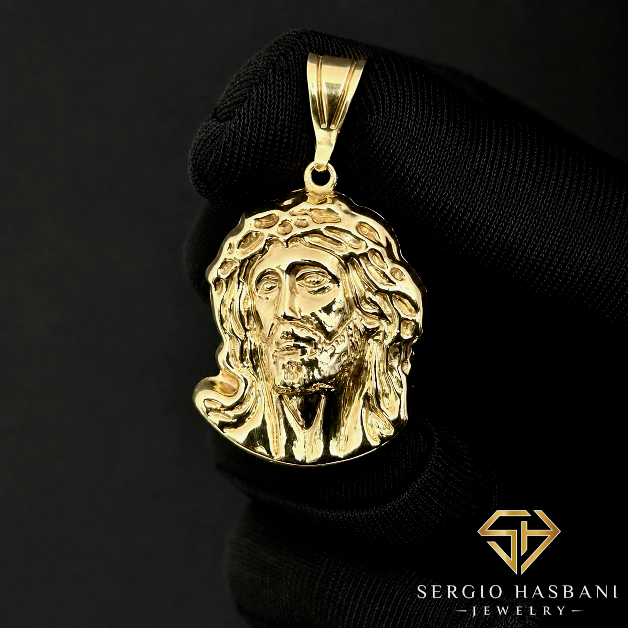 10K JESUS HEAD Pendant
