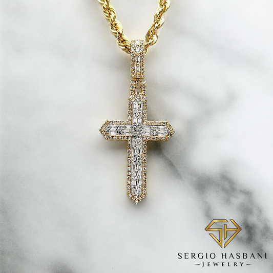 10K KALI Cross Diamond Pendant