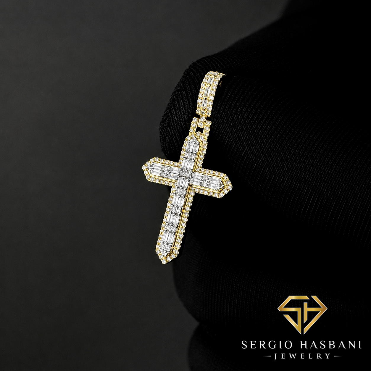 10K KALI Cross Diamond Pendant