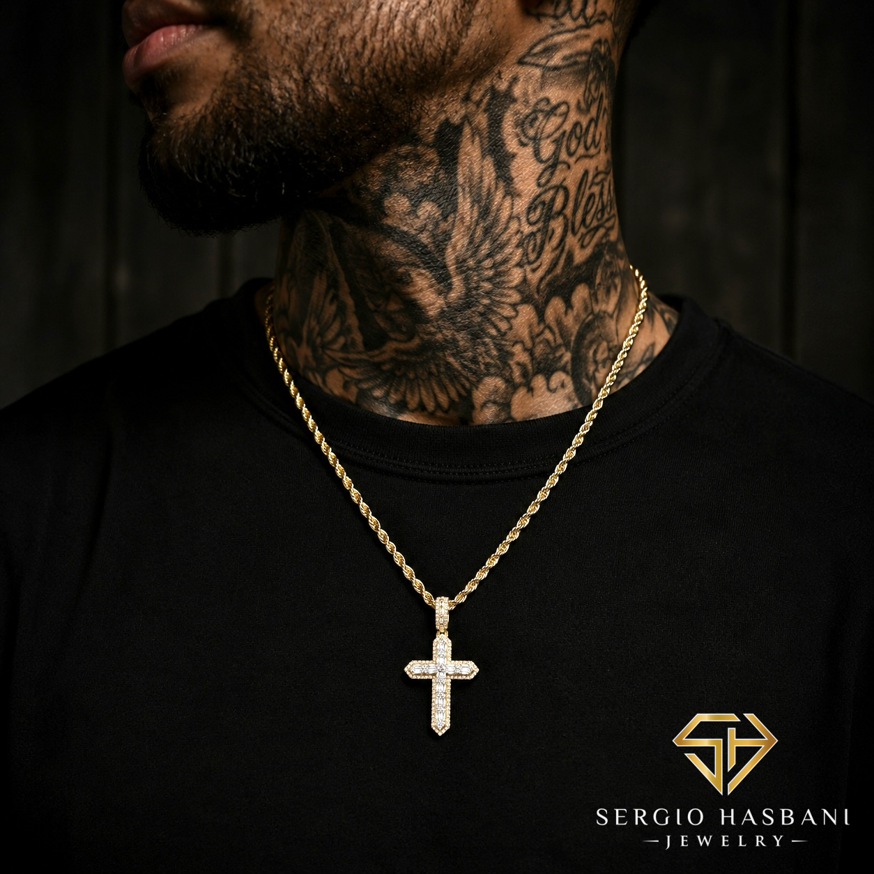 10K KALI Cross Diamond Pendant