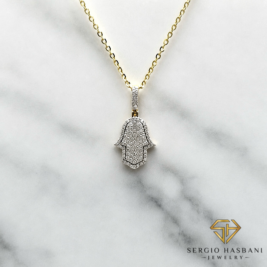 10K KHAMSA Diamond Necklace