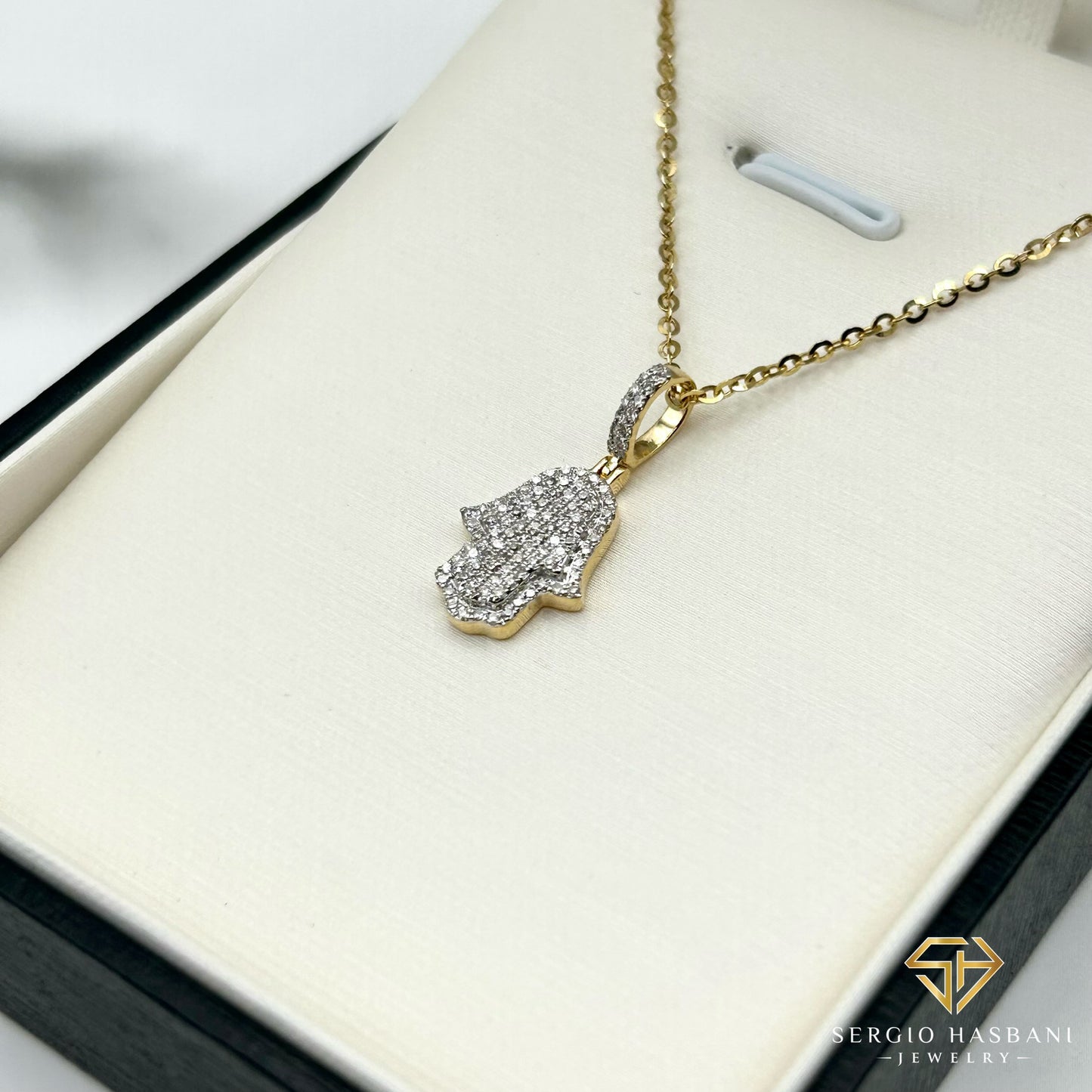 10K KHAMSA Diamond Necklace