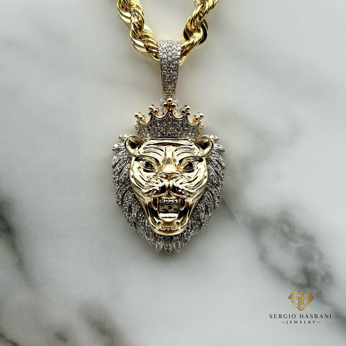 10K LEO2 Diamond Pendant