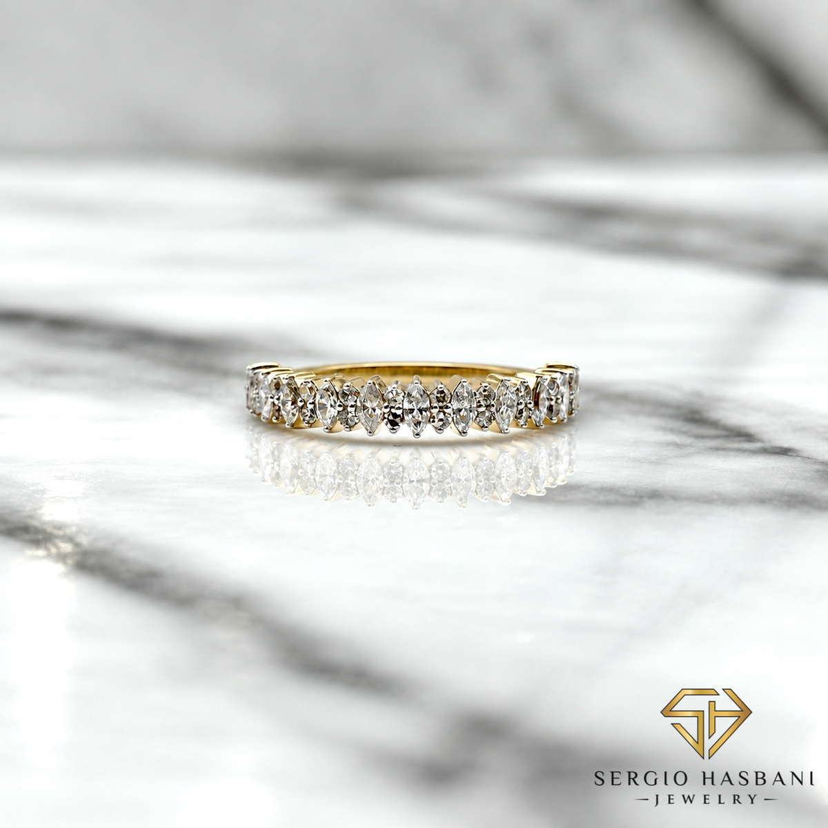 10K MARQUISA Diamond Ring