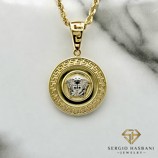 10K MEDAZO Medusa Head Pendant