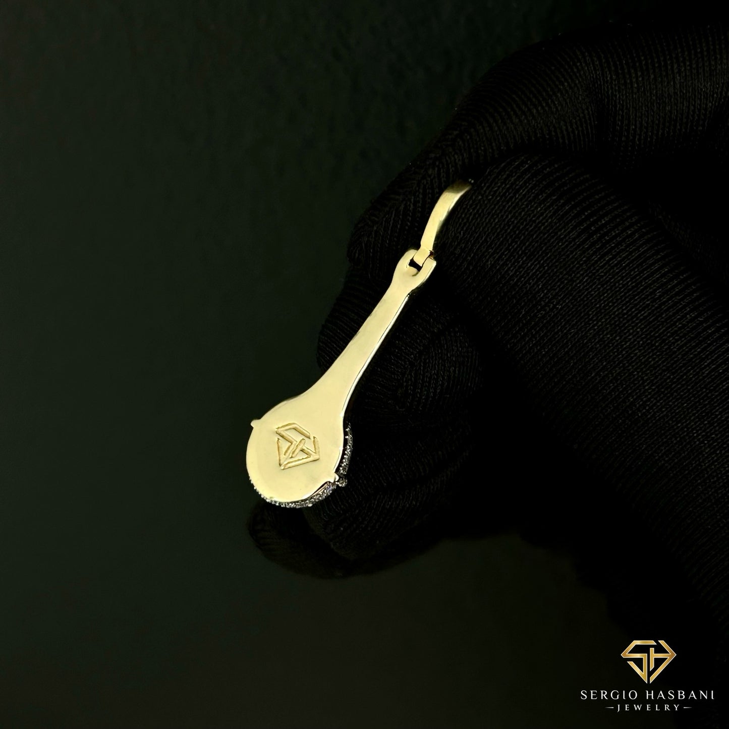 10K MICROPHONE Diamond Pendant