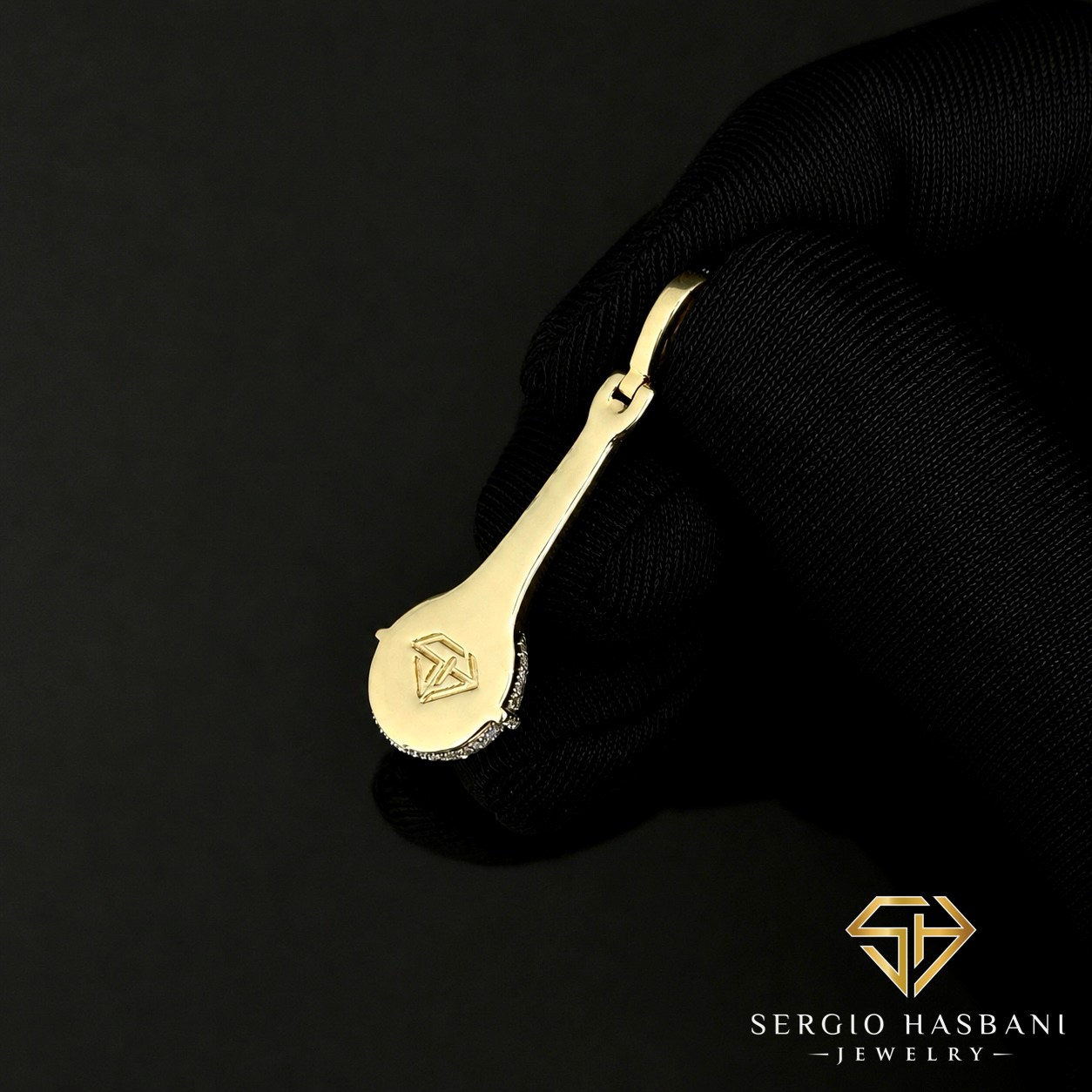 10K MICROPHONE Diamond Pendant