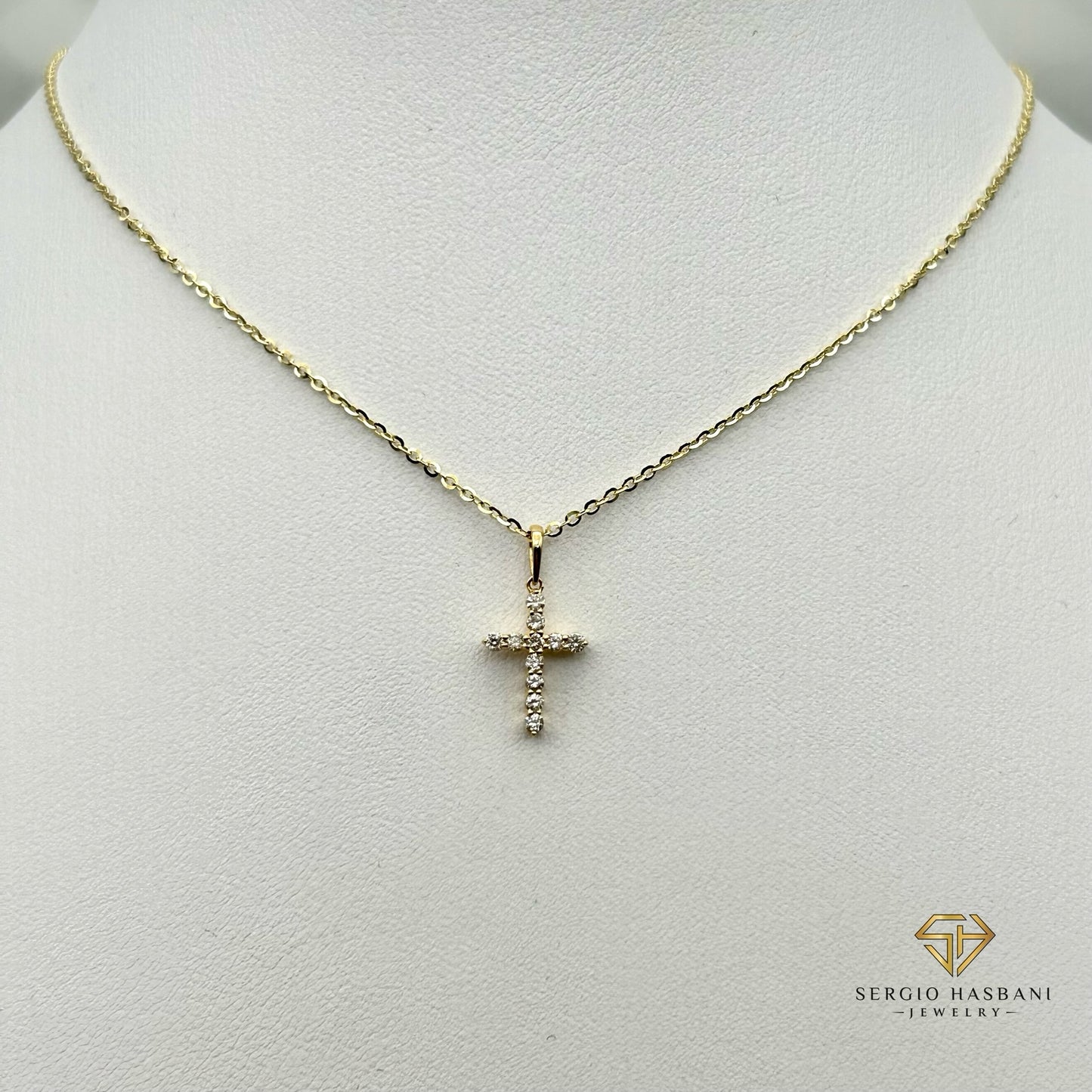 10K CUTIE CROSS Diamond Necklace