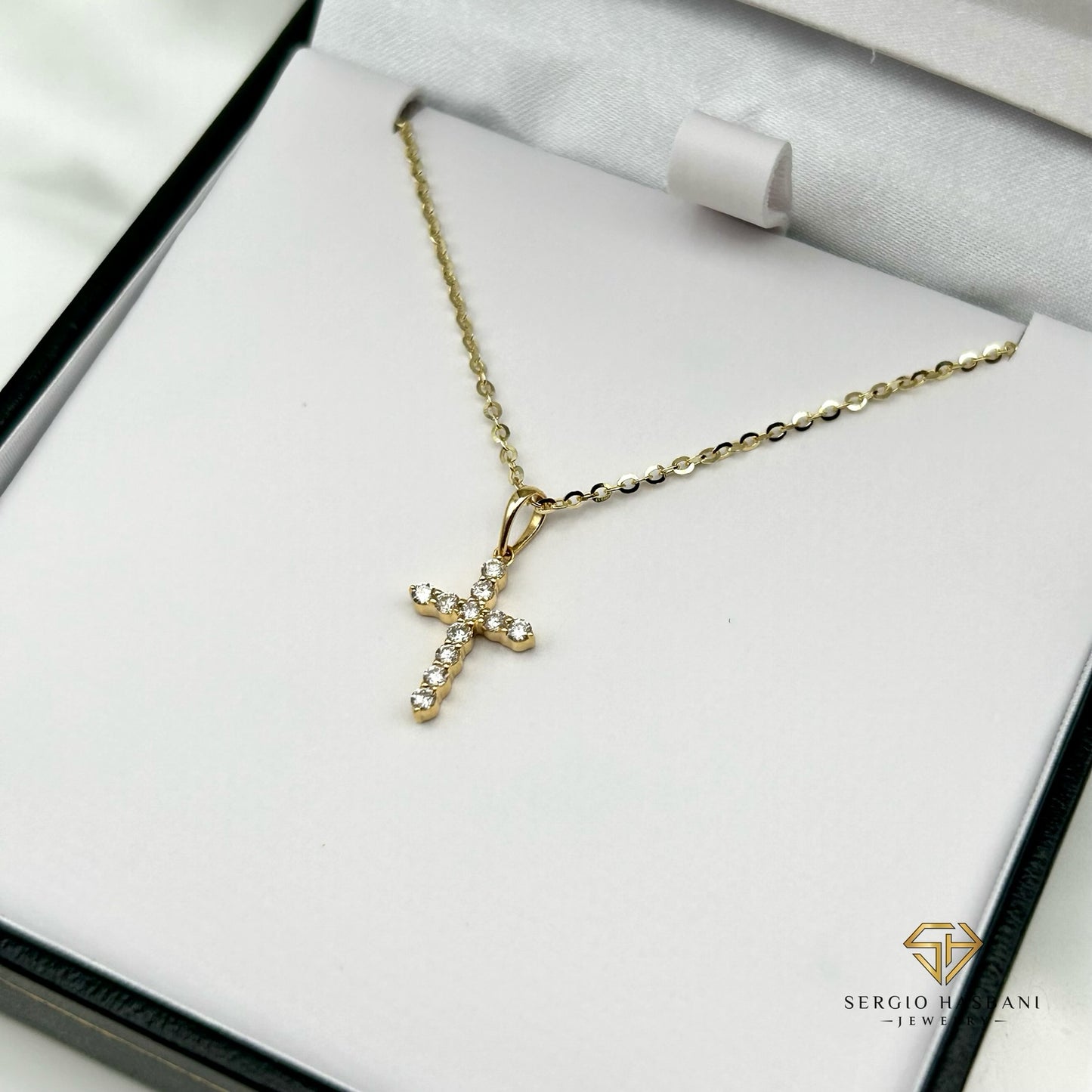 10K CUTIE CROSS Diamond Necklace