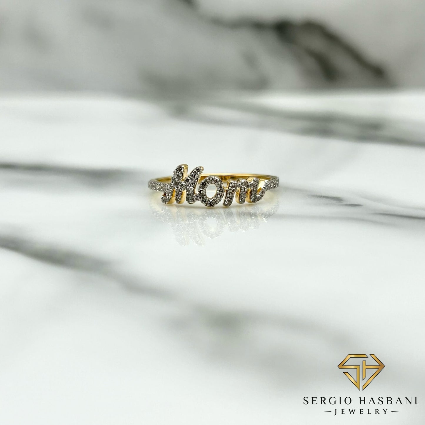 10K MOM Diamond Ring