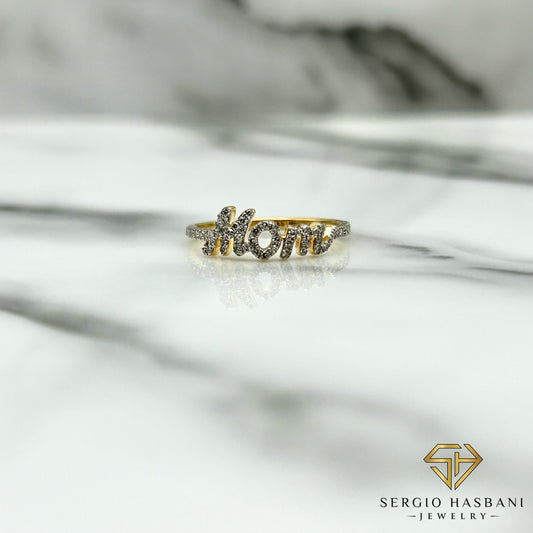 10K MOM Diamond Ring