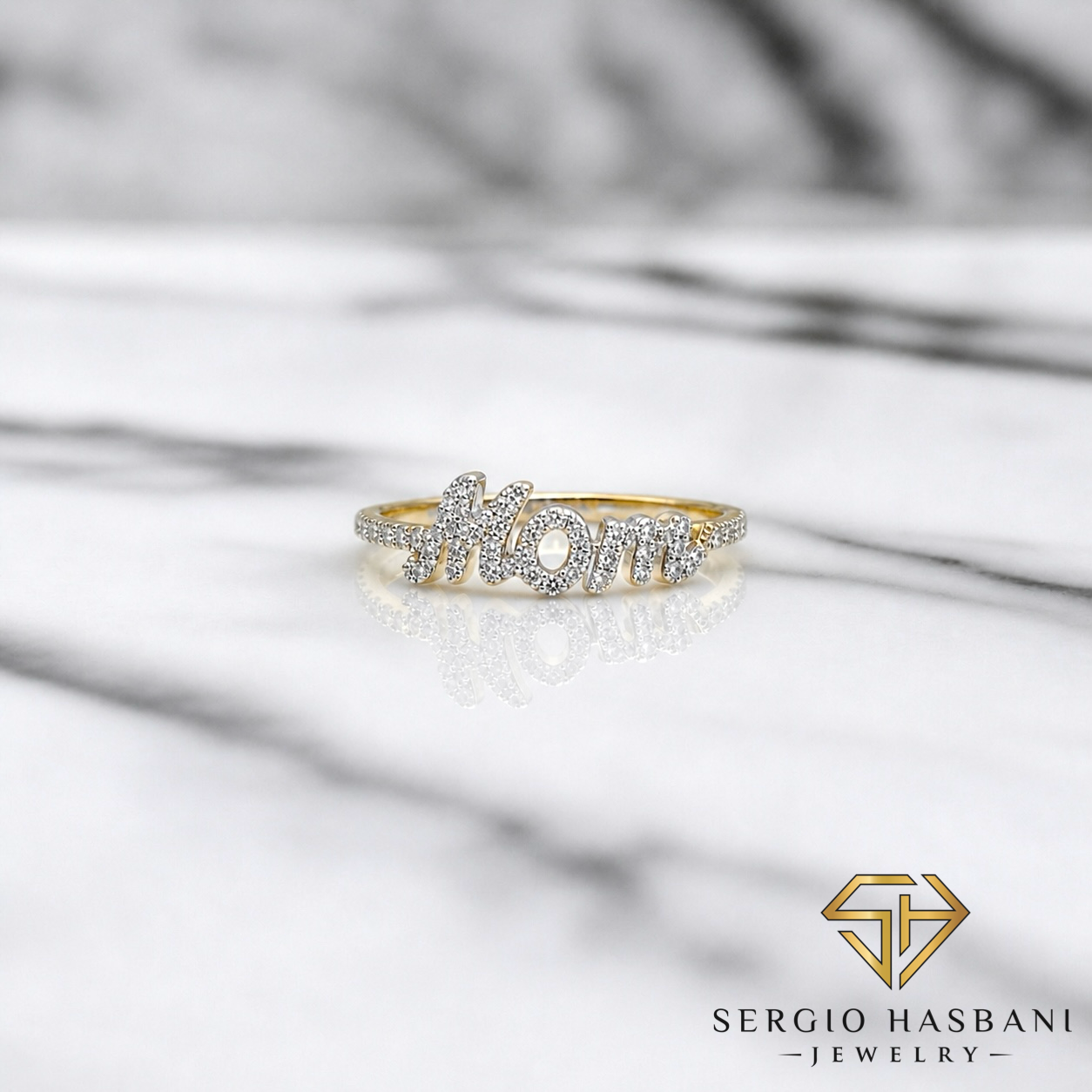 10K MOM Diamond Ring