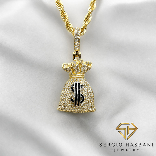 10K MONEYBAG Diamond Pendant