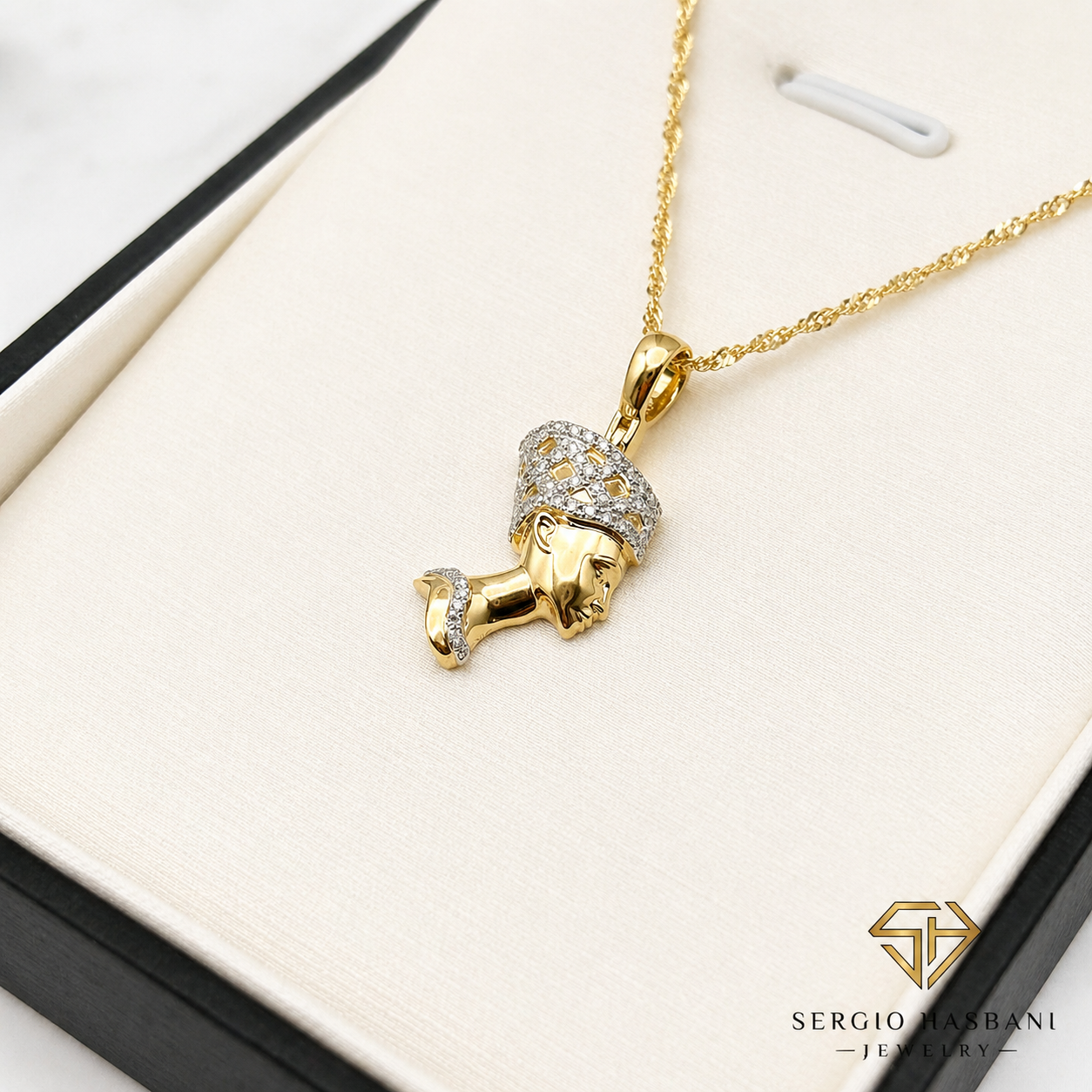 10K NEFERTITI Diamond Necklace