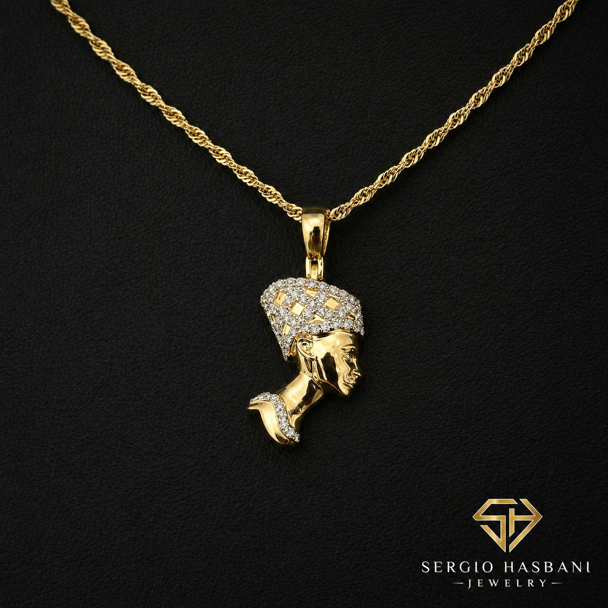 10K NEFERTITI Diamond Necklace