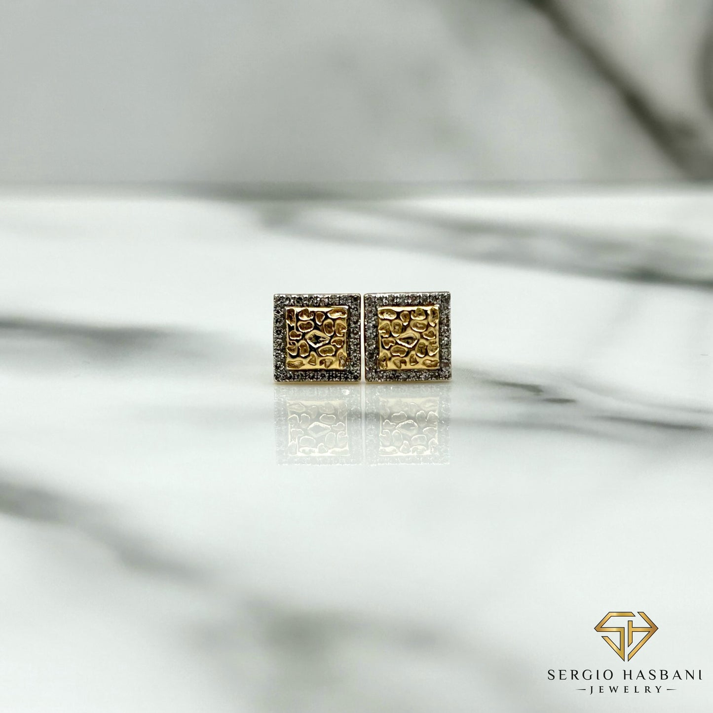 10K NUGGY1 Diamond Earrings