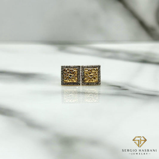 10K NUGGY1 Diamond Earrings