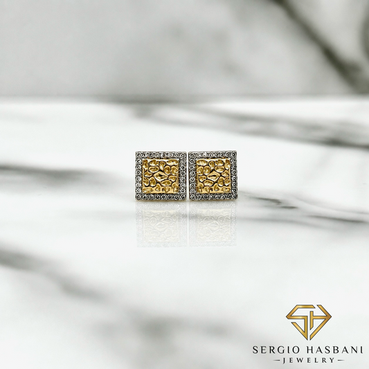 10K NUGGY1 Diamond Earrings