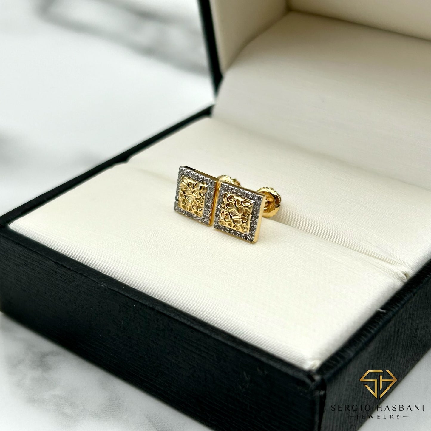 10K NUGGY1 Diamond Earrings