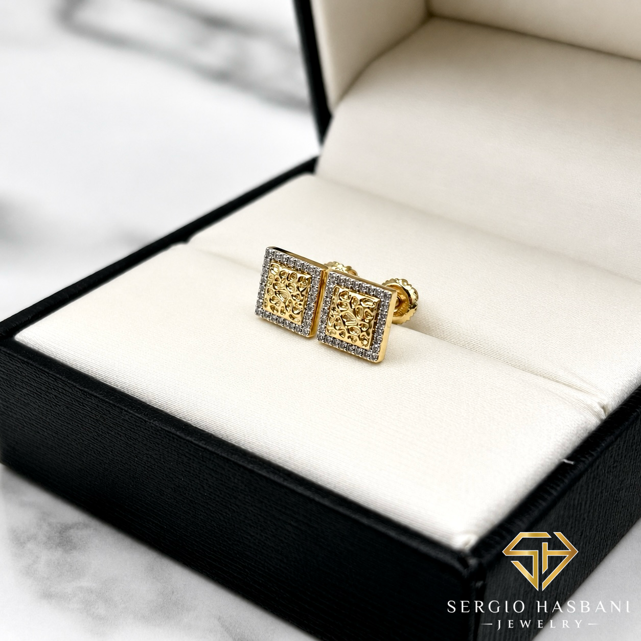 10K NUGGY1 Diamond Earrings