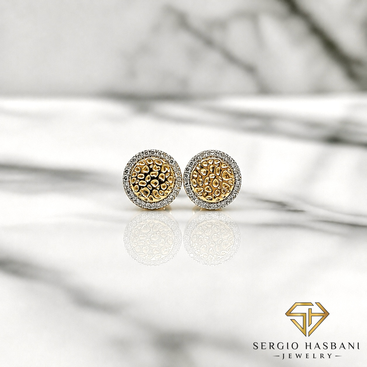 10K NUGGY2 Diamond Earrings
