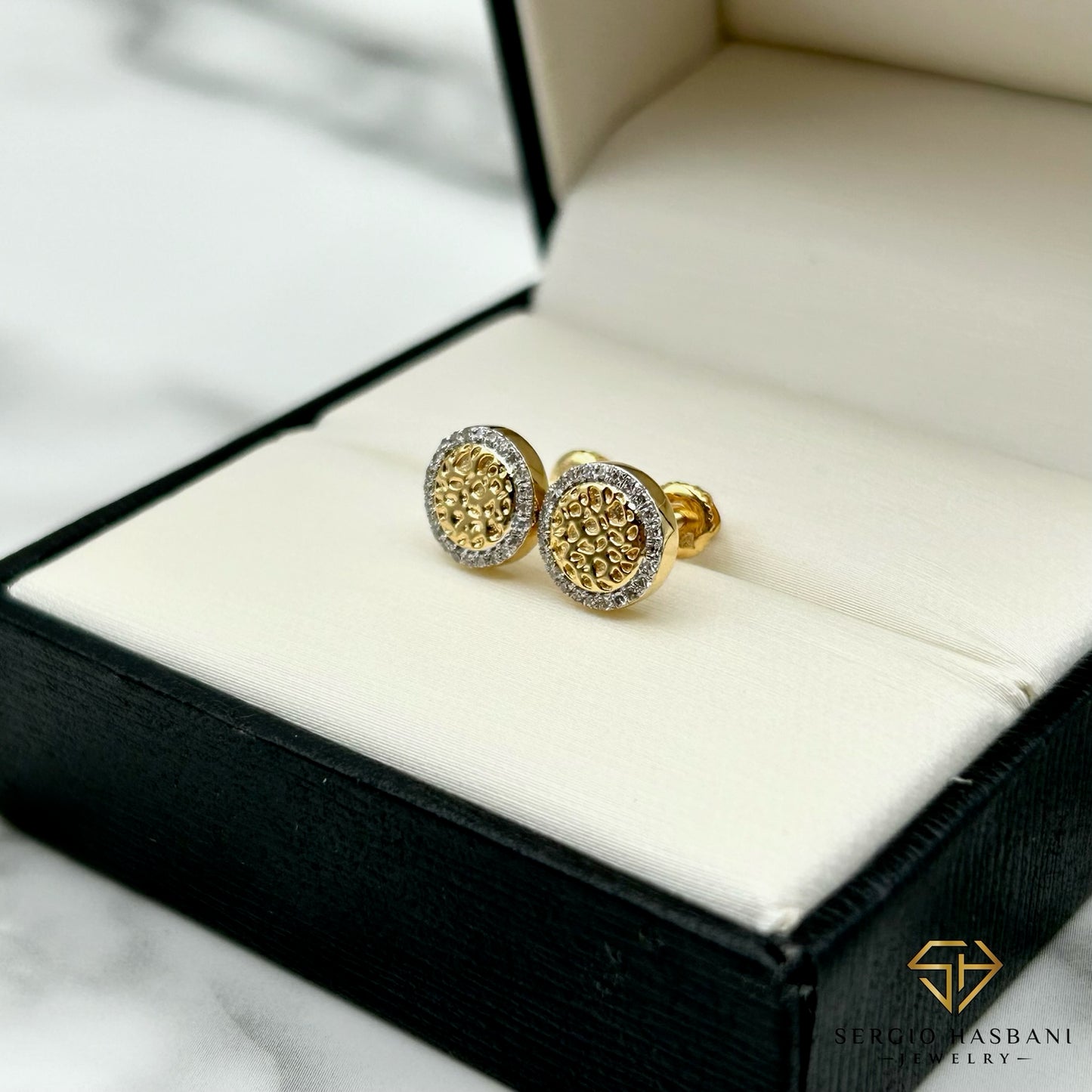 10K NUGGY2 Diamond Earrings