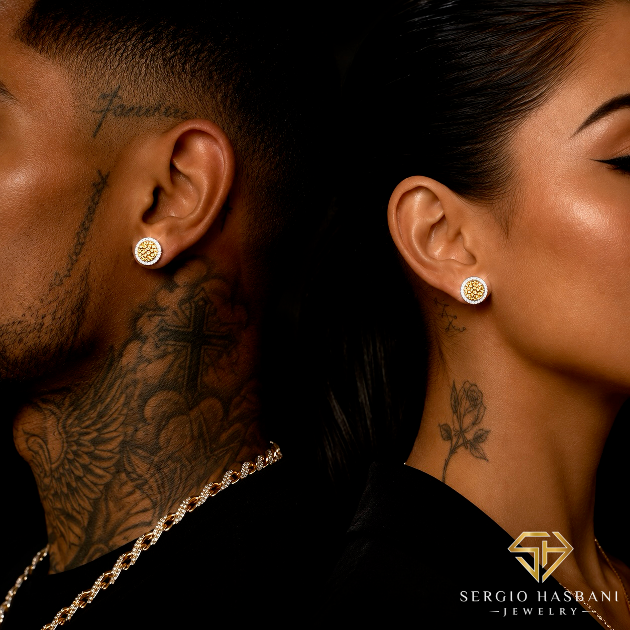10K NUGGY2 Diamond Earrings
