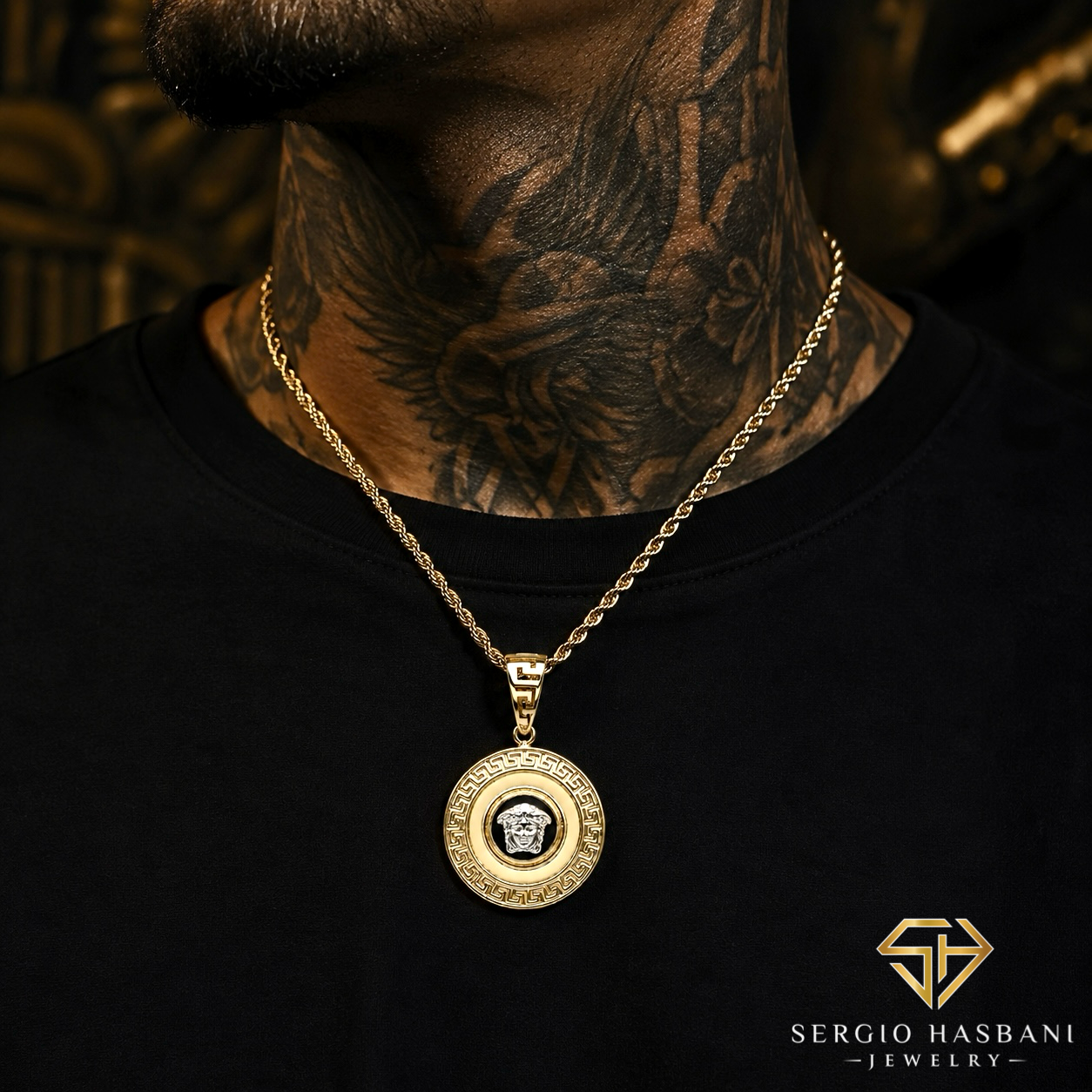 10K ONYRO Medusa Head Pendant