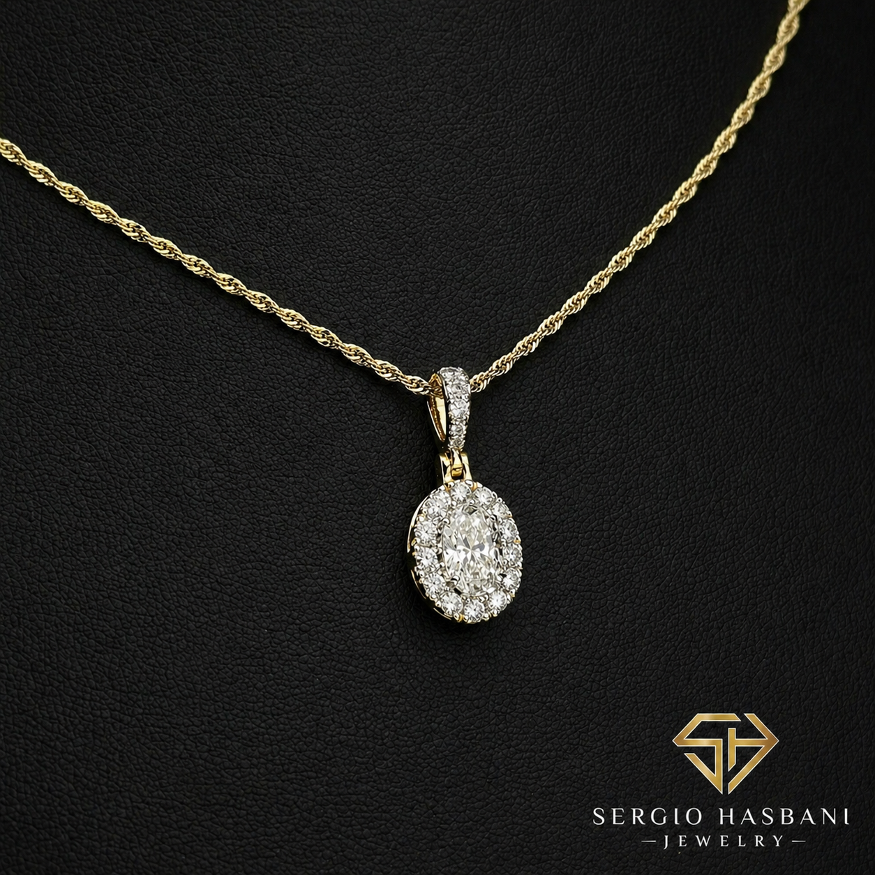 10K OVARA VVS Lab Diamond Necklace