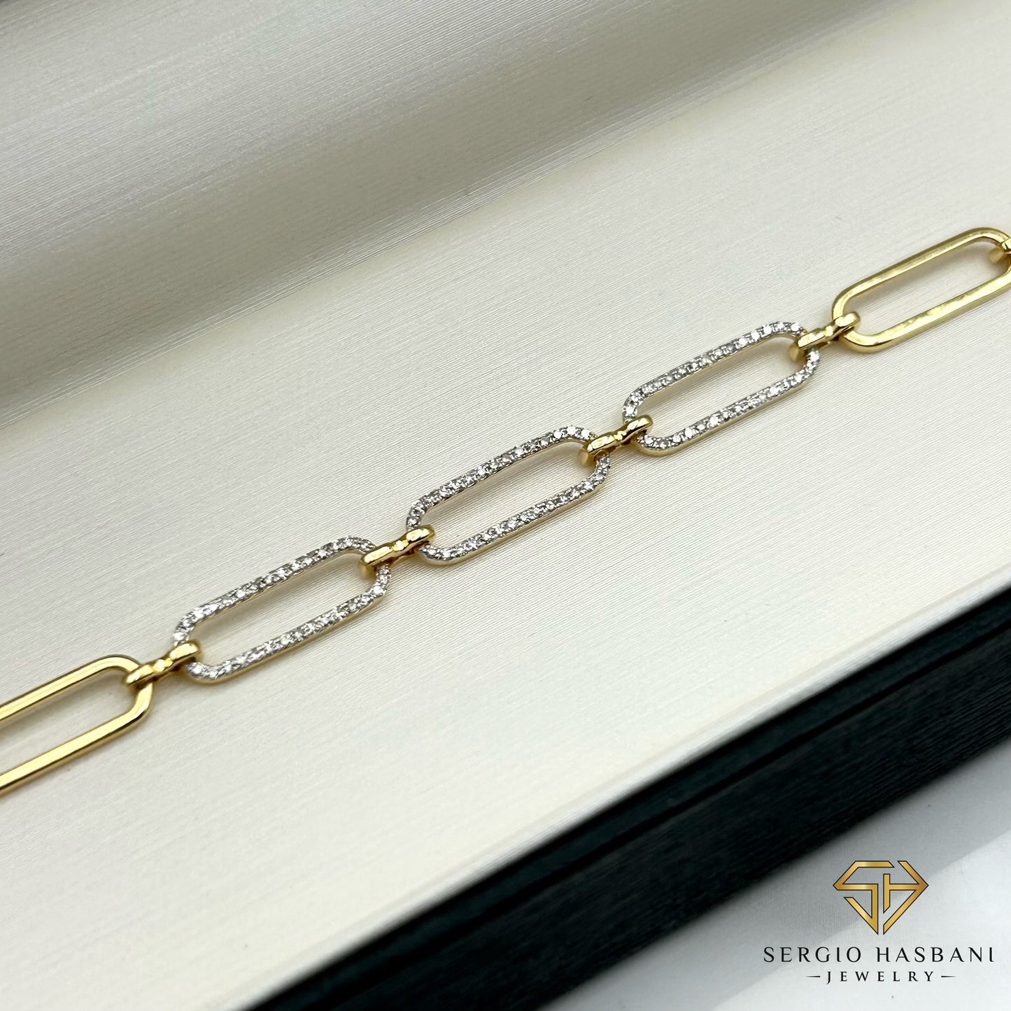 10K PAPERCLIP Diamond Bracelet