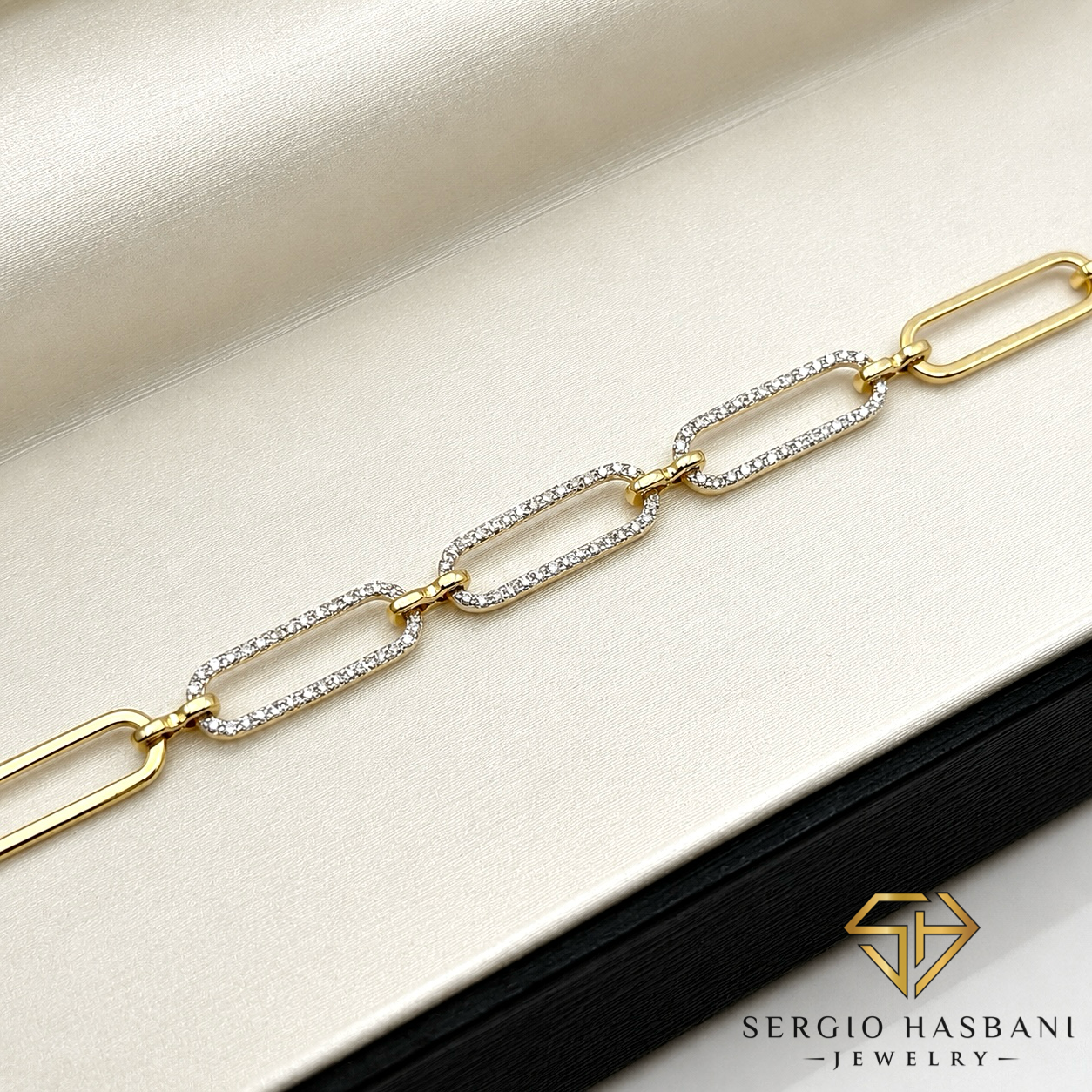 10K PAPERCLIP Diamond Bracelet