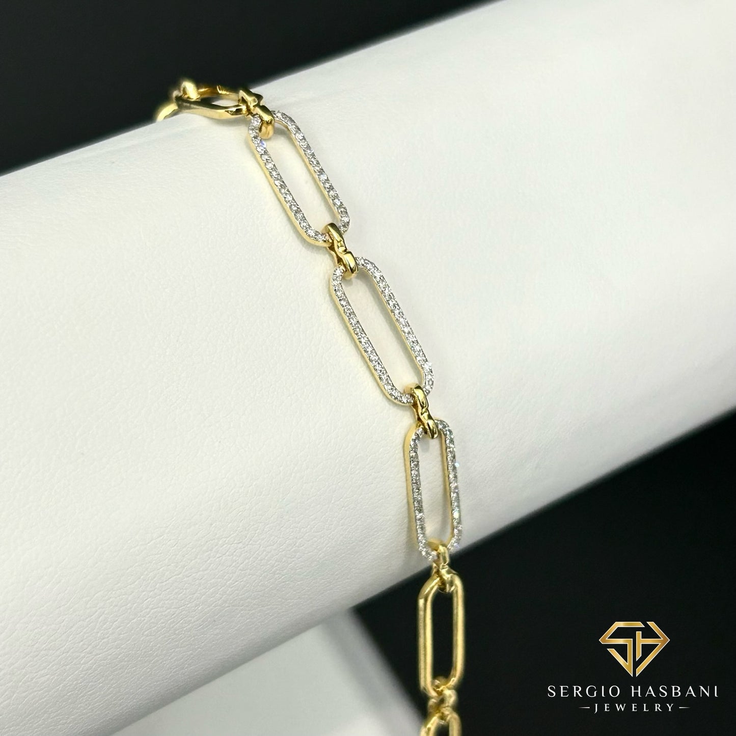 10K PAPERCLIP Diamond Bracelet
