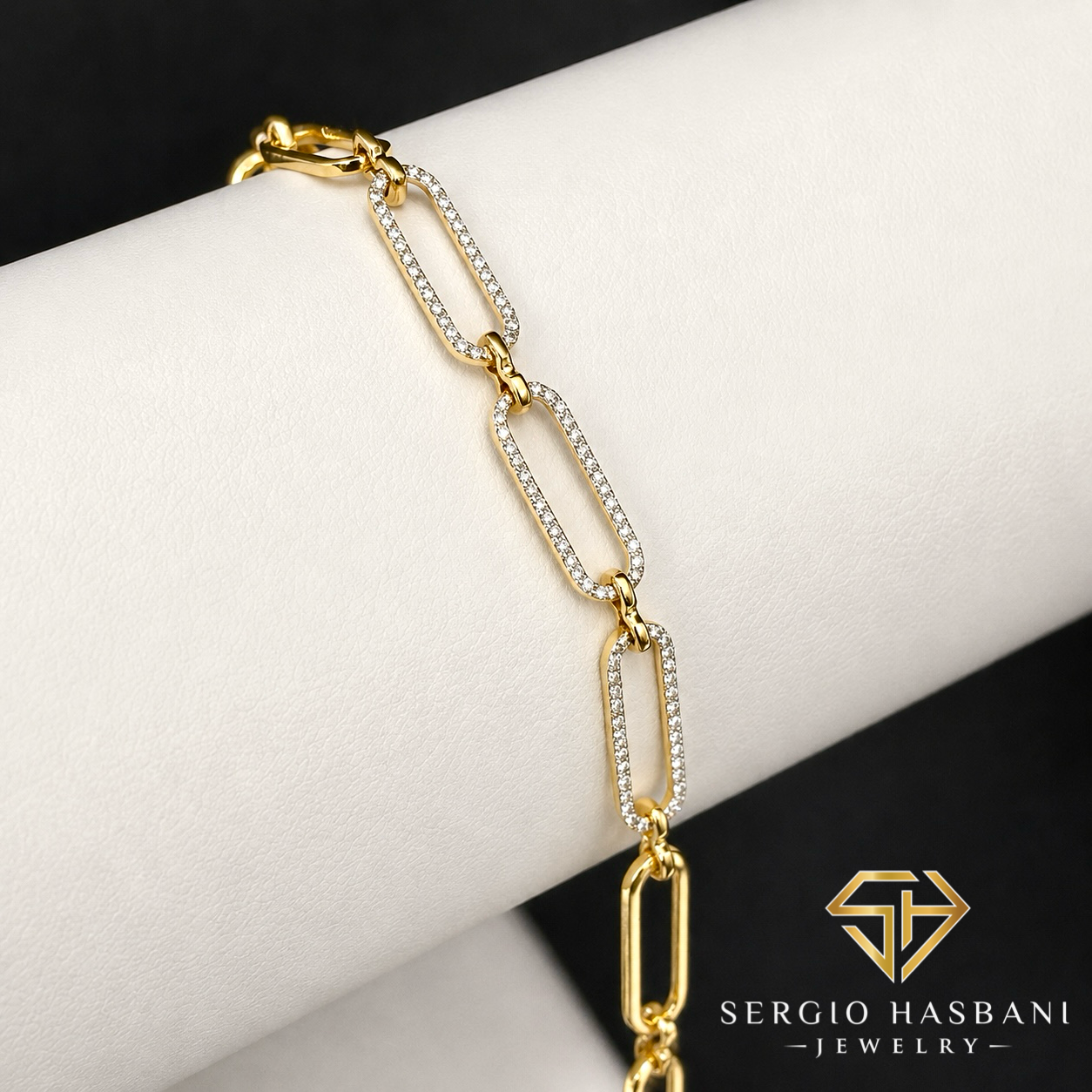 10K PAPERCLIP Diamond Bracelet