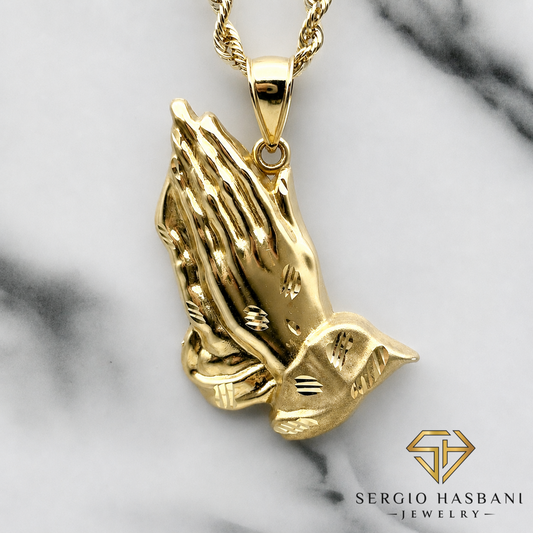 10K PRAYING HANDS2 Pendant