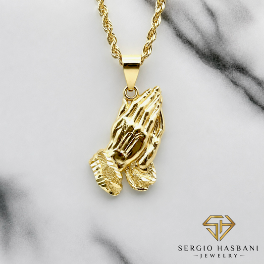 10K PRAYING HANDS Pendant