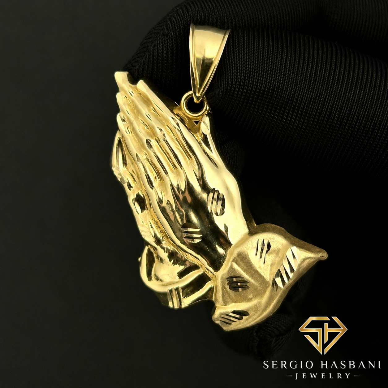 10K PRAYING HANDS2 Pendant