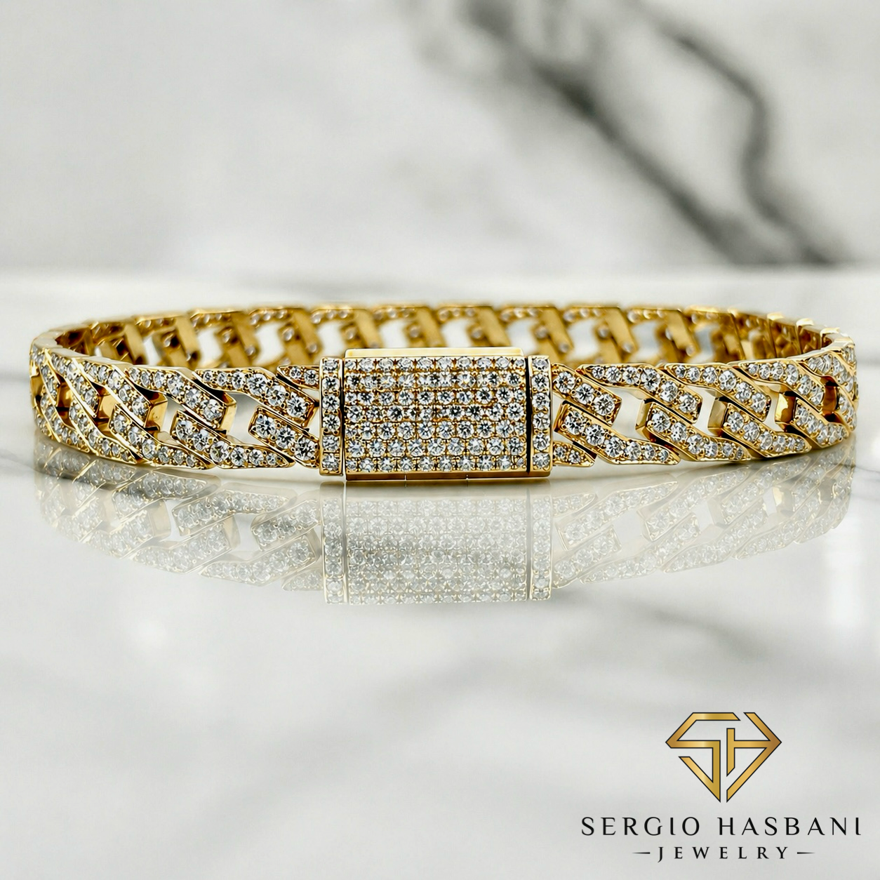 10K RAZR2 BOX VVS Lab Diamond Bracelet