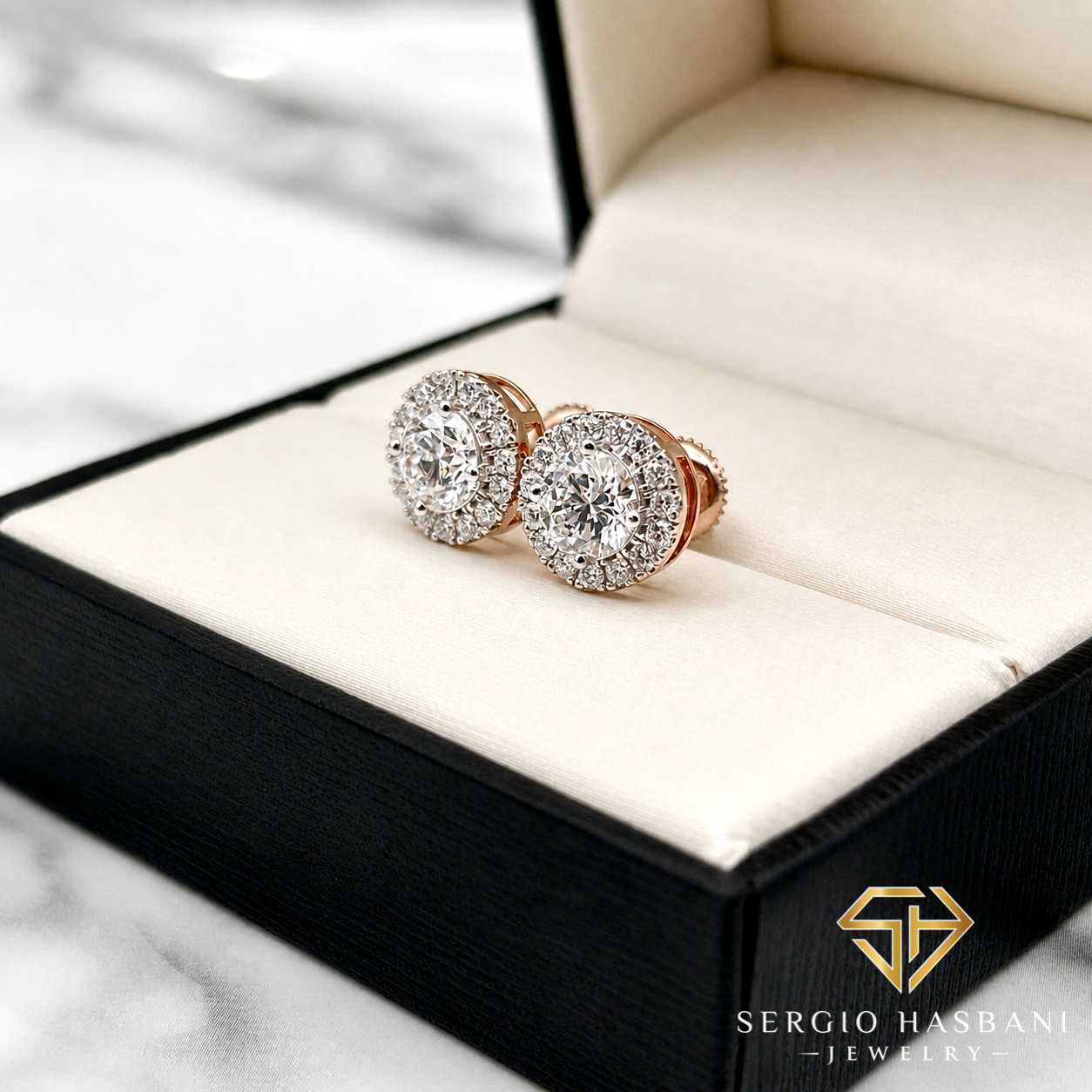 10K RONDEL2 VVS Lab Diamond Earrings